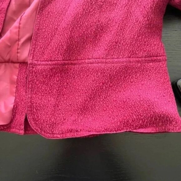 Chico's Dark Red Peplum Style Jacket - Textured Fabric, Size 1 (Small) - EUC - Picture 10 of 14